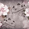 Papier peint Fleurs en béton ornement rose M1640
