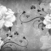 Wall Mural Flowers Concrete Ornament Gray M1642