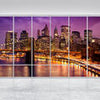 Fototapete 3D Panorama New York Violett M1706