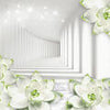 Wall Mural Light Green Flowers 3D Tunnel M1708