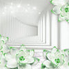 Wall Mural Green Flowers 3D Tunnel M1709