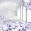 Papier peint Fleurs violettes Tunnel 3D M1714