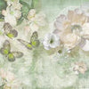 Fototapete Blumen Schmetterlinge hell grün M1754