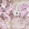 Fototapete Blumen Schmetterlinge rosa M1757