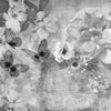 Fototapete Blumen Schmetterlinge grau M1759