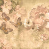 Papier peint fleurs papillons sépia M1760
