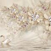 Wall mural flowers gold M1827