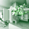 wall mural orchid 3D green M1895