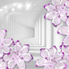 papier peint mural tunnel fleurs violet M1923