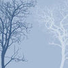 Fototapete Blau Baum Silhouetten M1928