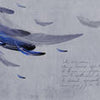 Papier peint Plumes bleues texte M1946