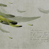 Peinture murale Texte plumes jaunes M1950
