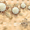 Wall Mural Flowers Gold Diamonds Luxurious Sepia M1974