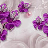 Papier peint Violet Fleurs abstraites M2006