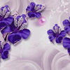 Wall Mural Purple Abstract Flowers M2007