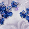 Papier peint Fleurs abstraites bleues M2008