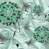 Papier peint fleurs turquoises M3508