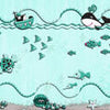 Papier peint Turquoise Underwater Ship Fishes M3602
