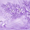 Fototapete Violett Blumen Ornament M3632