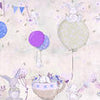 Papier peint animaux bleu violet M3683