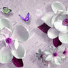 Fototapete violett Blumen Schmetterling M3707