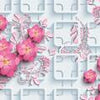 Papier peint Ornements de fleurs roses M3920