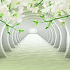 Fototapete Tunnel grün Blumen M3940