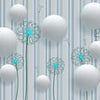 Wall mural white 3D turquoise M4044