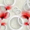 Papier peint Cercles 3D Fleurs rouges Ornements M4385