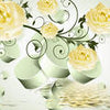 Cylindre de Roses Jaunes Décor Branche d'Eau M4422