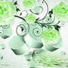Wall Mural Green Roses Cylinder Water Branch Decor M4423