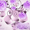 Fototapete Violett Rose Zylinder Wasser Dekor Zweig M4426