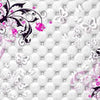 Papiers peints papillons branche de fleurs violettes M4440