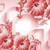Peinture murale Ornements rouges Formes 3D fleurs M4517