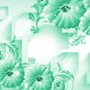 Papier peint Ornements turquoise formes fleurs 3D M4518