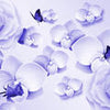 Papier peint Papillons violets orchidées roses M4558