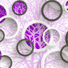 Wall Mural Purple branches 3D Abstract window circles M4593