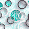 Papier peint Turquoise Noeuds 3D Abstract Window Circles M4595