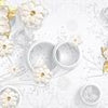 Wall Mural White flowers gold ornaments beads M4624