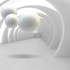 Papiers peints Couloir blanc boules 3D M4635