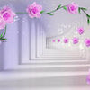 Fototapete rosa Blumen Wasserblasen Korridor M4777