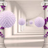 Fototapete Korridor Säulen violett Blättern lila M5162