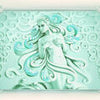 Wall mural woman wall pillars upholstery turquoise M5183