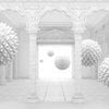 Fototapete grau 3D Kugeln Säulen Korridor Marmor M5197