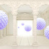 Fototapete Säulen Korridor Marmor lila 3D Kugeln M5199