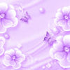 Fototapete Blumen Schmetterlinge Perlen violett M5237