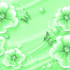 Wall mural flowers butterflies pearls green M5242