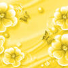 Fototapete Blumen Schmetterlinge Perlen gelb M5243