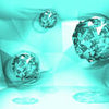 Wall mural gems 3D balls space turquoise M5316