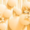 Fototapete Blumen 3D Kreise Effekt abstrakt orange M5342